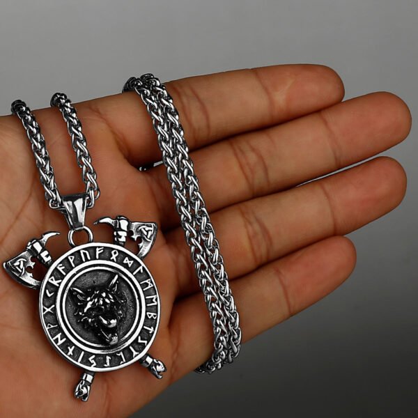 Viking Style Various Wolf Head Runes Unisex Necklace Pendant