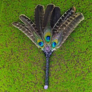 Shaman Smudging Ceremony Feather Wand Witch Brooms Spiritual Totem Smudge feather fan Magic Wicca Altar Shamanic tools