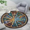 Signs Of The Zodiac, The Sun Tarot Card Round Rug, The Moon rug