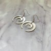 Silver Colour Double Crescent Moon Earrings Textured Raw Brass Celestial Boho Hippie Jewelry Punk Women Gift Fashion 2021 New