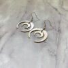 Silver Colour Double Crescent Moon Earrings Textured Raw Brass Celestial Boho Hippie Jewelry Punk Women Gift Fashion 2021 New