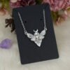 Silver Death's Head Skull Moth Butterfly Pendant Necklace Animal Insect Jewelry Occult Jewelry For