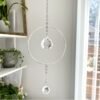 Silver Hoop Drop Crystal Suncatcher Rainbow Maker Window Hanging 12cm diameter ring Decoration gift