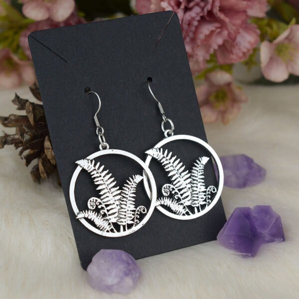 Silver Natural Plant Tree Earrings Woodland Jewelry For Gift