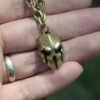 Silver Spartan Warrior Helmet Necklace Mask Necklace Gothic Jewelry