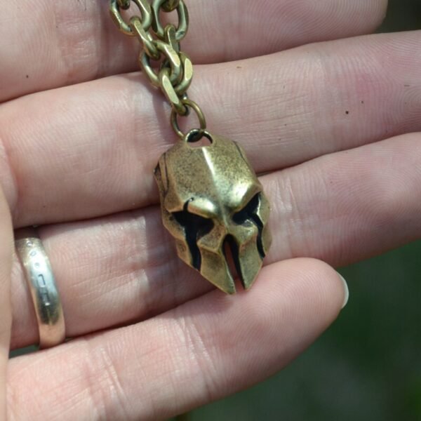 Silver Spartan Warrior Helmet Necklace Mask Necklace Gothic Jewelry