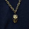 Silver Spartan Warrior Helmet Necklace Mask Necklace Gothic Jewelry