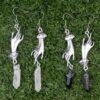 Silver Victorian Hand Crystal Quartz Earrings Hand Statement Earring Witchy Gothic Jewelry