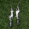 Silver Victorian Hand Crystal Quartz Earrings Hand Statement Earring Witchy Gothic Jewelry