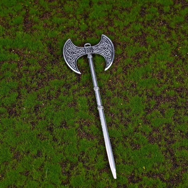 Silver Witch Hairstick Crescent Moon Goddess Sword Hairpin Wiccan Gothic Jewelry For Women Pagan Wicthcraft