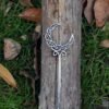 Silver Witch Hairstick Crescent Moon Goddess Sword Hairpin Wiccan Gothic Jewelry For Women Pagan Wicthcraft