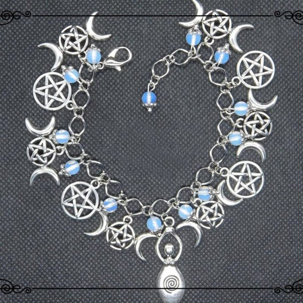 Silver Witches Anklet with Bells on to cleanse the path you walk.