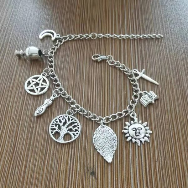 Silver Witches Anklet with Bells on to cleanse the path you walk.
