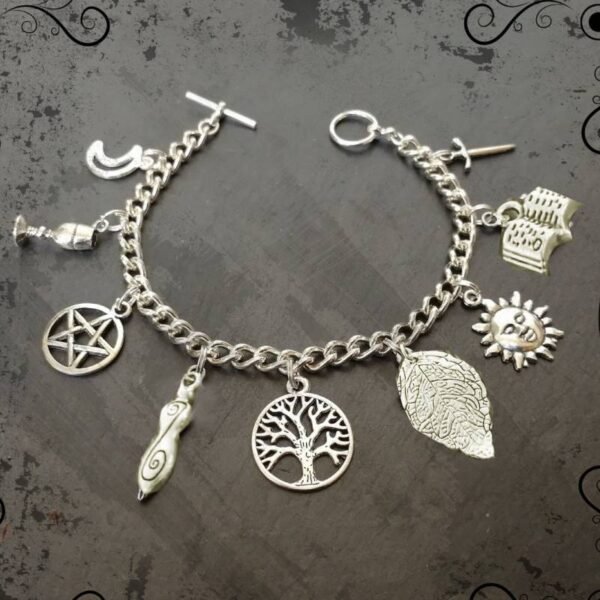 Silver Witches Anklet with Bells on to cleanse the path you walk.