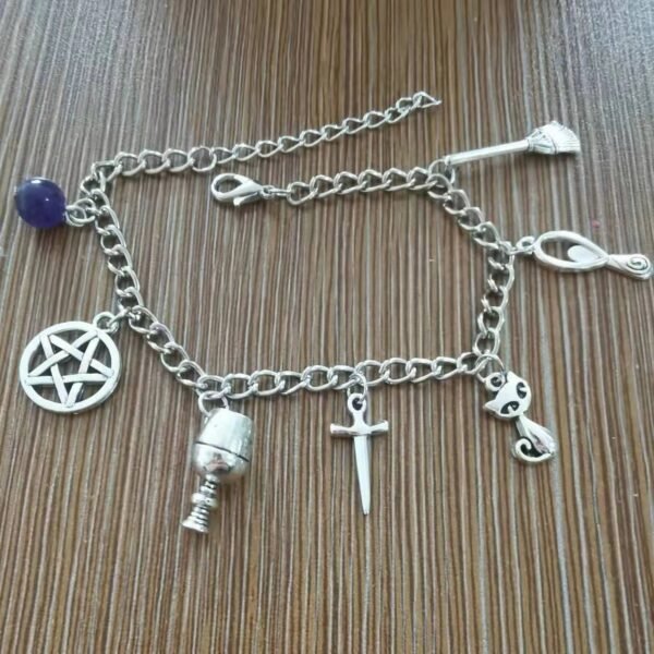 Silver Witches Anklet with Bells on to cleanse the path you walk.