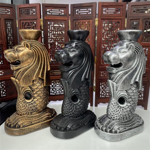 Singapore Merlion Statue Resin Crafts Ornaments Crystal Ball Base Stand Souvenirs Collectibles Furniture Office Decoration