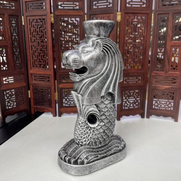 Singapore Merlion Statue Resin Crafts Ornaments Crystal Ball Base Stand Souvenirs Collectibles Furniture Office Decoration