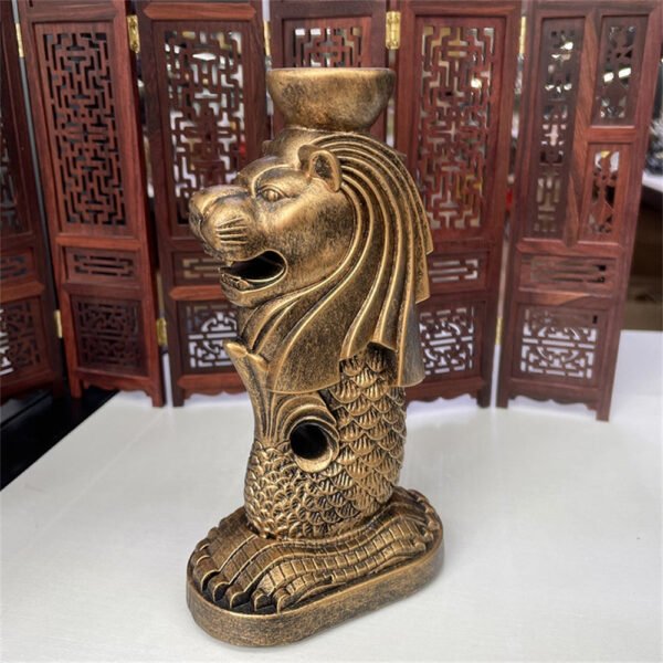Singapore Merlion Statue Resin Crafts Ornaments Crystal Ball Base Stand Souvenirs Collectibles Furniture Office Decoration