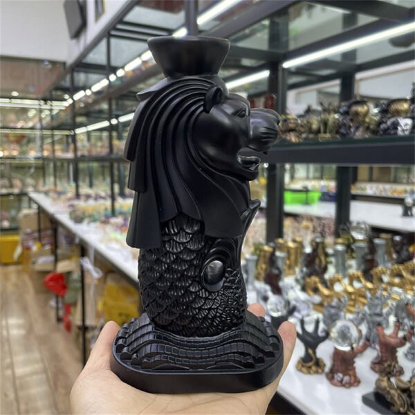 Singapore Merlion Statue Resin Crafts Ornaments Crystal Ball Base Stand Souvenirs Collectibles Furniture Office Decoration