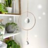 Single Hoop Drop Crystal Suncatcher  Rainbow Maker Window Hanging  12cm diameter ring Decoration gift