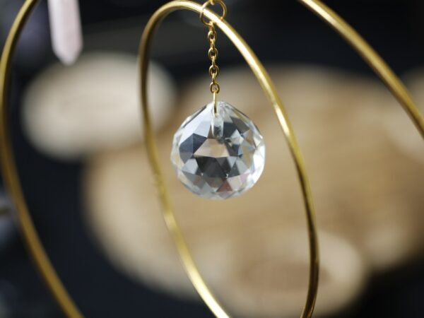 Single Hoop Drop Crystal Suncatcher  Rainbow Maker Window Hanging  12cm diameter ring Decoration gift