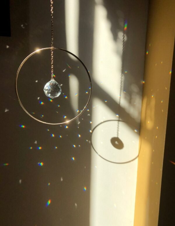 Single Sphere Light Catcher about 5"  Sun Catcher Personalized Gifts Ornaments Gratitude Gift Care Package Boho Chic  Handmade