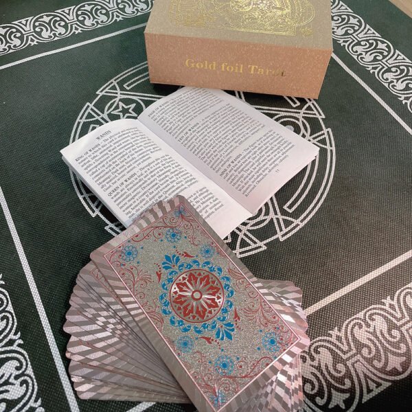 Six-pointed Star Divination Tarot Card Wooden Box Gift Box Pvc Gold Leaf Table Game Prediction Set Luxury Waterproof Belt Manual