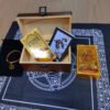 Six-pointed Star Divination Tarot Card Wooden Box Gift Box Pvc Gold Leaf Table Game Prediction Set Luxury Waterproof Belt Manual