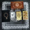 Six-pointed Star Divination Tarot Card Wooden Box Gift Box Pvc Gold Leaf Table Game Prediction Set Luxury Waterproof Belt Manual