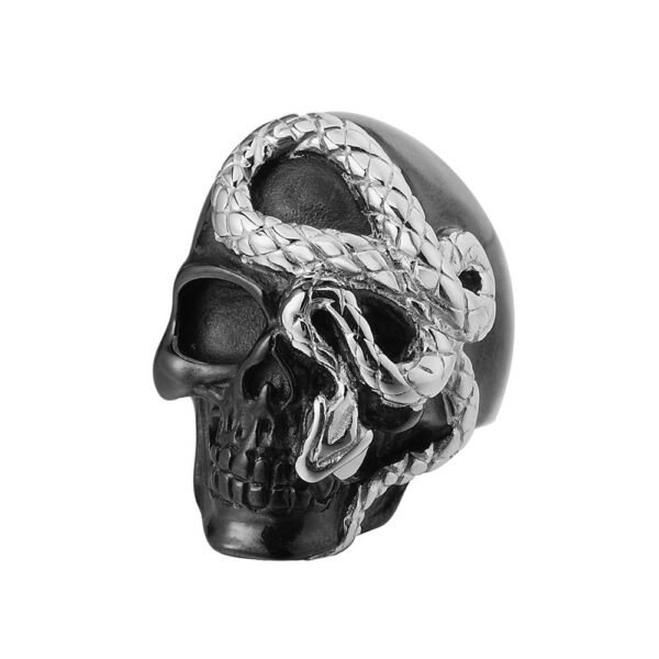 Magic Ring~Size 7 to Size 16 Mens Boys 316L Stainless Steel Cool Punk Gothic Skull Snake Newest Ring HF404