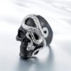 Magic Ring~Size 7 to Size 16 Mens Boys 316L Stainless Steel Cool Punk Gothic Skull Snake Newest Ring HF404