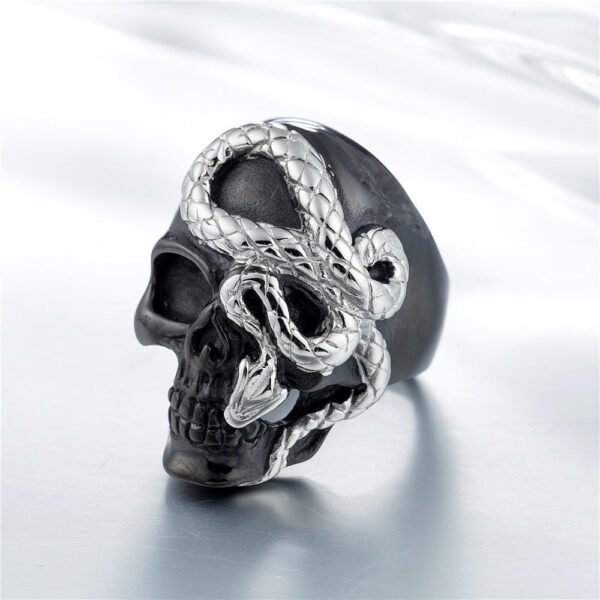 Magic Ring~Size 7 to Size 16 Mens Boys 316L Stainless Steel Cool Punk Gothic Skull Snake Newest Ring HF404