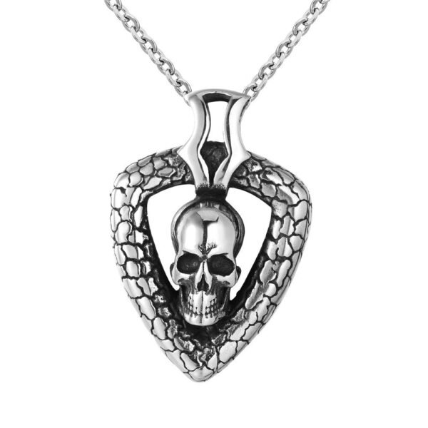 Viking Magic~Skeleton & Skull Necklaces Pendants Mens Gothic Punk Male Gold Color Biker joyas Stainless Steel Chains Necklace For Men Jewelry