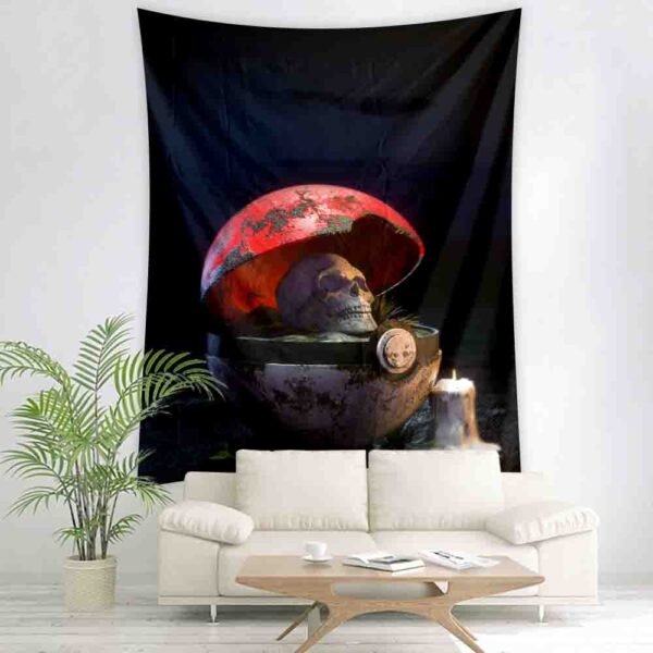 Skull Cartoon Tapestry Kawaii Room Decor Tapestry Wall Hanging Witchcraft Boho Decor Tapestry  Wall Decor