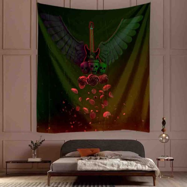 Skull Cartoon Tapestry Kawaii Room Decor Tapestry Wall Hanging Witchcraft Boho Decor Tapestry  Wall Decor