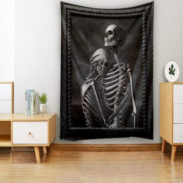Skull Cartoon Tapestry Kawaii Room Decor Tapestry Wall Hanging Witchcraft Boho Decor Tapestry  Wall Decor