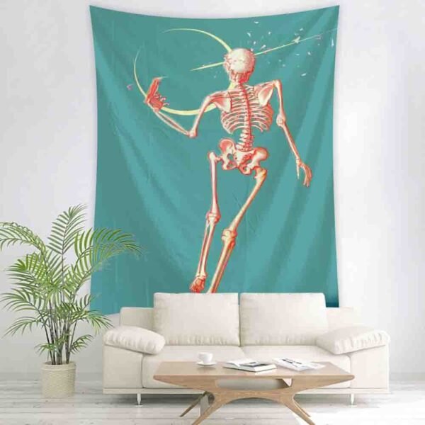 Skull Cartoon Tapestry Kawaii Room Decor Tapestry Wall Hanging Witchcraft Boho Decor Tapestry  Wall Decor