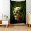 Skull Cartoon Tapestry Kawaii Room Decor Tapestry Wall Hanging Witchcraft Boho Decor Tapestry  Wall Decor