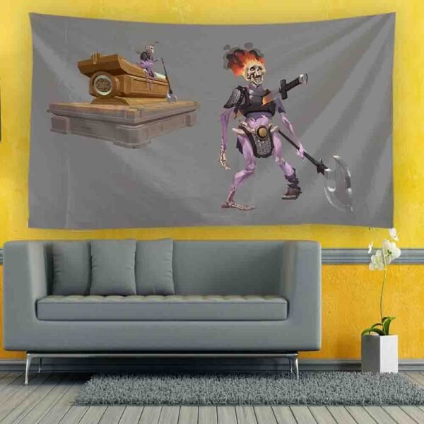 Skull Cartoon Tapestry Kawaii Room Decor Tapestry Wall Hanging Witchcraft Boho Decor Tapestry  Wall Decor