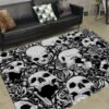 Skull Horror Carpet Gothic Style Skeleton Rug Halloween Decor Floor Mat Mat Doormat