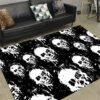 Skull Horror Carpet Gothic Style Skeleton Rug Halloween Decor Floor Mat Mat Doormat