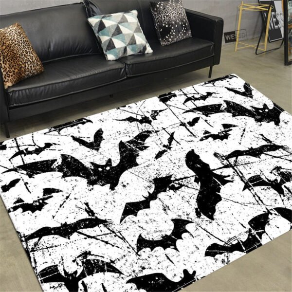 Skull Horror Carpet Gothic Style Skeleton Rug Halloween Decor Floor Mat Mat Doormat