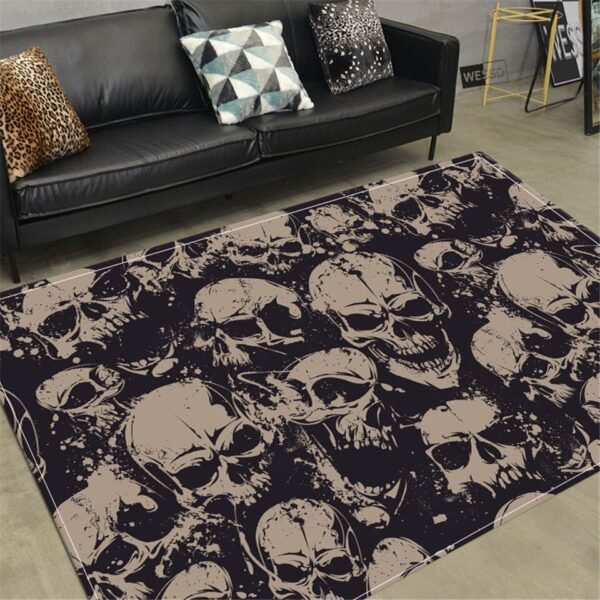 Skull Horror Carpet Gothic Style Skeleton Rug Halloween Decor Floor Mat Mat Doormat