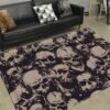 Skull Horror Carpet Gothic Style Skeleton Rug Halloween Decor Floor Mat Mat Doormat