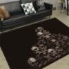 Skull Horror Carpet Gothic Style Skeleton Rug Halloween Decor Floor Mat Mat Doormat