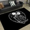 Skull Horror Carpet Gothic Style Skeleton Rug Halloween Decor Floor Mat Mat Doormat