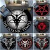 Skull Satanic Goat Inverted Pentagram Wing Demon Version Area Rug-Satanic Goat Decor Satanic Goat-Satanic Rugs Satan Carpet