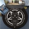 Skull Satanic Goat Inverted Pentagram Wing Demon Version Area Rug-Satanic Goat Decor Satanic Goat-Satanic Rugs Satan Carpet