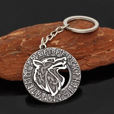 Viking Magic~Slavic Amulet Charm Teen Wolf Pendants Keychain Vintage Amulets viking Keychain Men's Valknut Rune Animal Pendant Talisman Gift