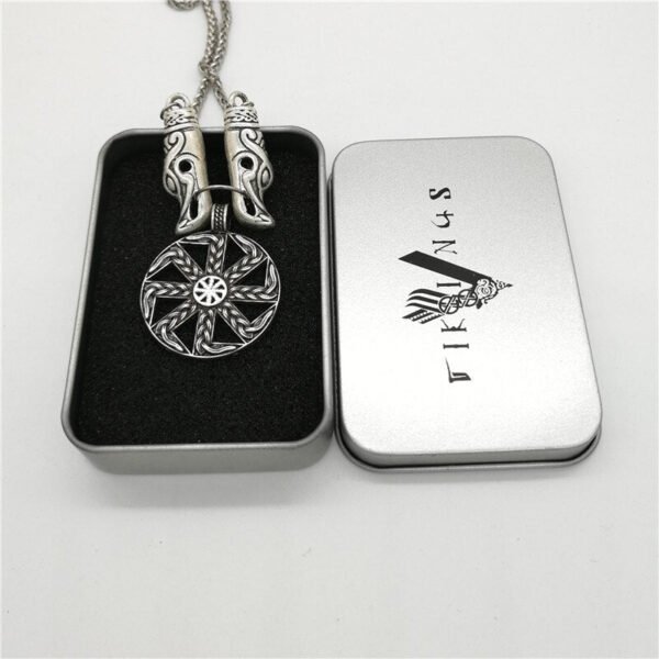 New Magicun Viking~Slavic Kolovrat Pendant Amulet Men's silver necklace vintage pagan jewelry 1pc